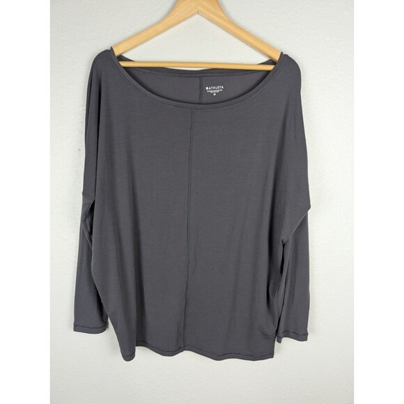 Athleta Womens Threadlight Long Sleeve Dolman Top M Gray You Gym Athleisure 142m - Picture 1 of 8